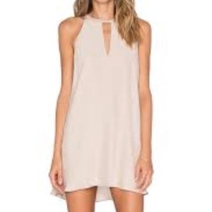 NWOT Amanda Uprichard Tan Slip Dress with Tie Neck